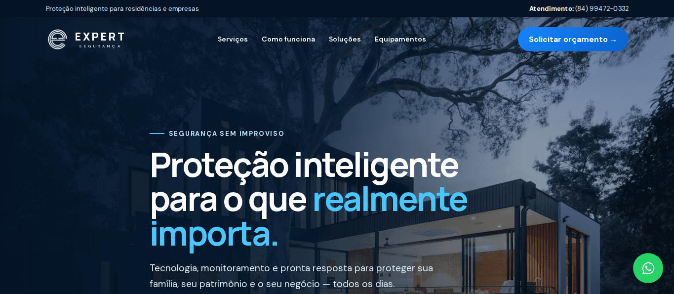 Tela do projeto Expert Segurança